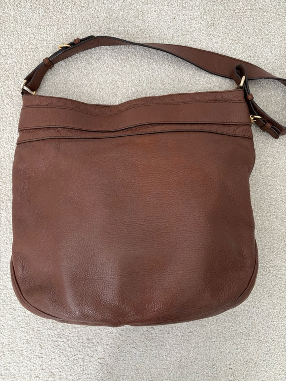 Gucci GG Marmont-Style Brown Pebbled Leather Shoulder Bag Gold Hardware - Picture 8 of 11